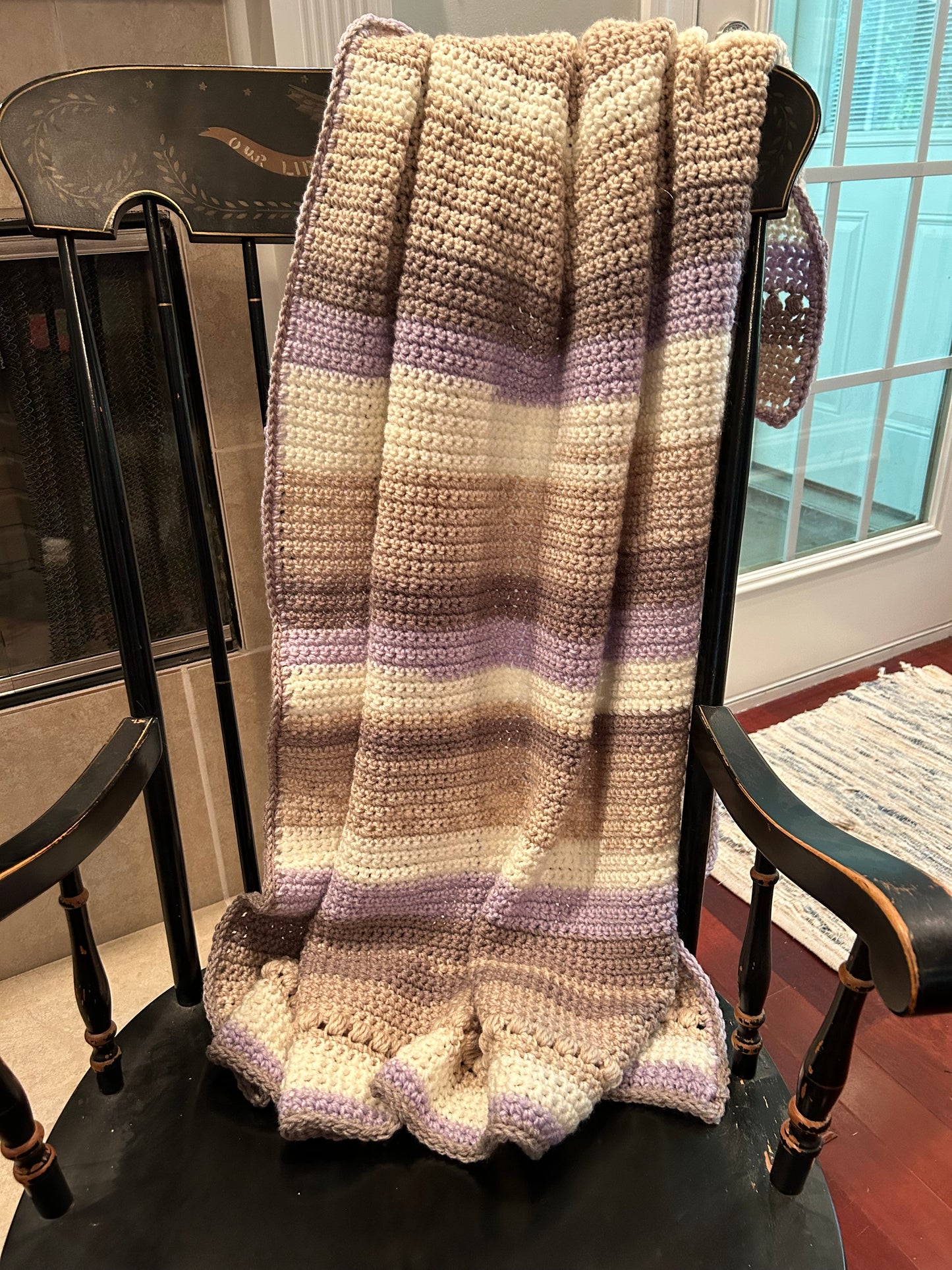 Cozy Comfort Neutral Hues Crochet Throw Blanket