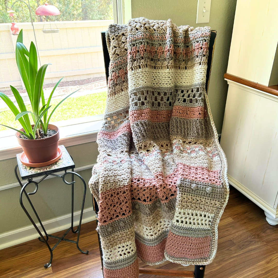 Warm and Inviting: Heirloom Sampler Stitch Throw Blanket