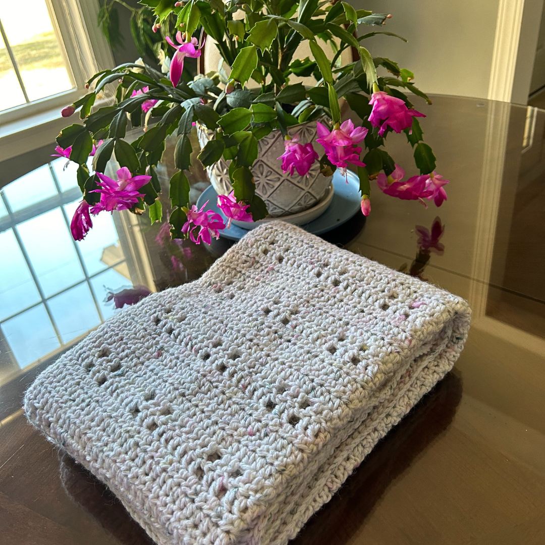 Cozy Comfort Personal Crochet Blanket - Fleck Cotton Candy