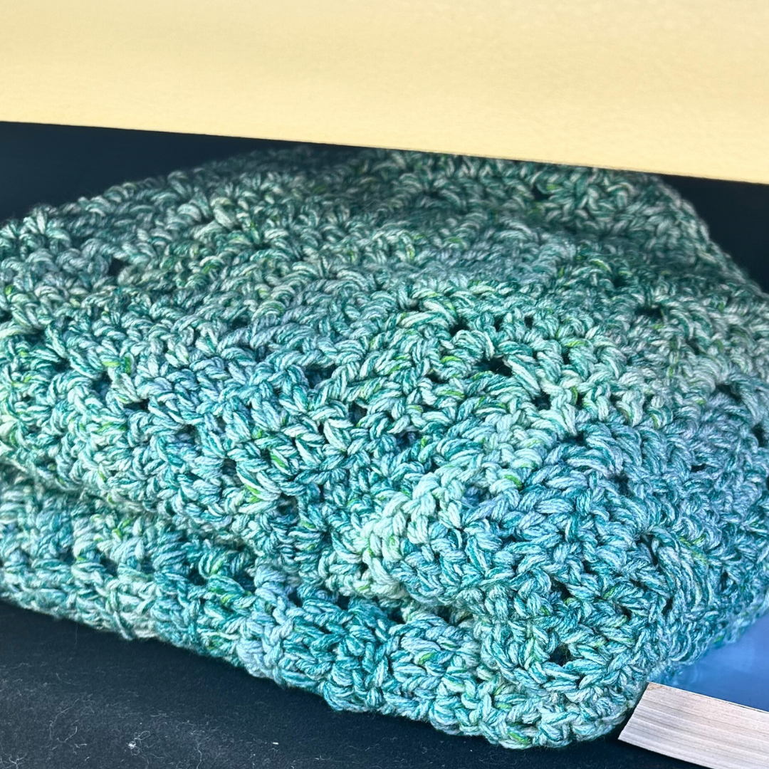 Cozy Comfort Personal Crochet Blanket - Green Chevron
