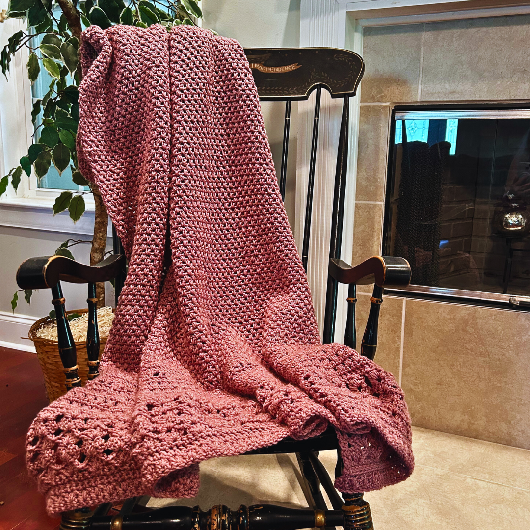 Miramar Rose Crochet Throw Blanket