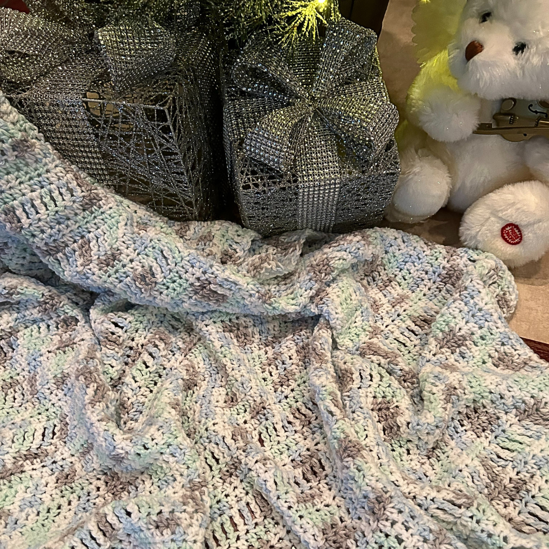 Soft and Serene Variegated Crochet Baby Blanket