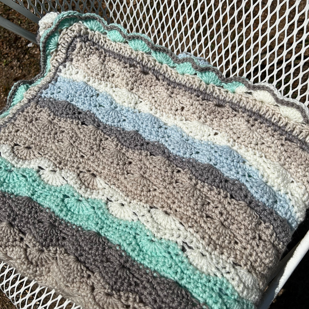 Ocean Breeze Crochet Throw Blanket