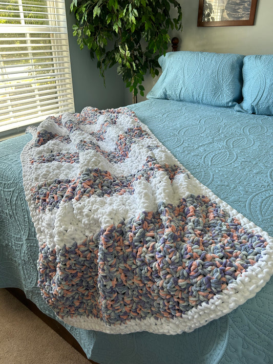Soft & Cozy Pastel Crochet Throw Blanket