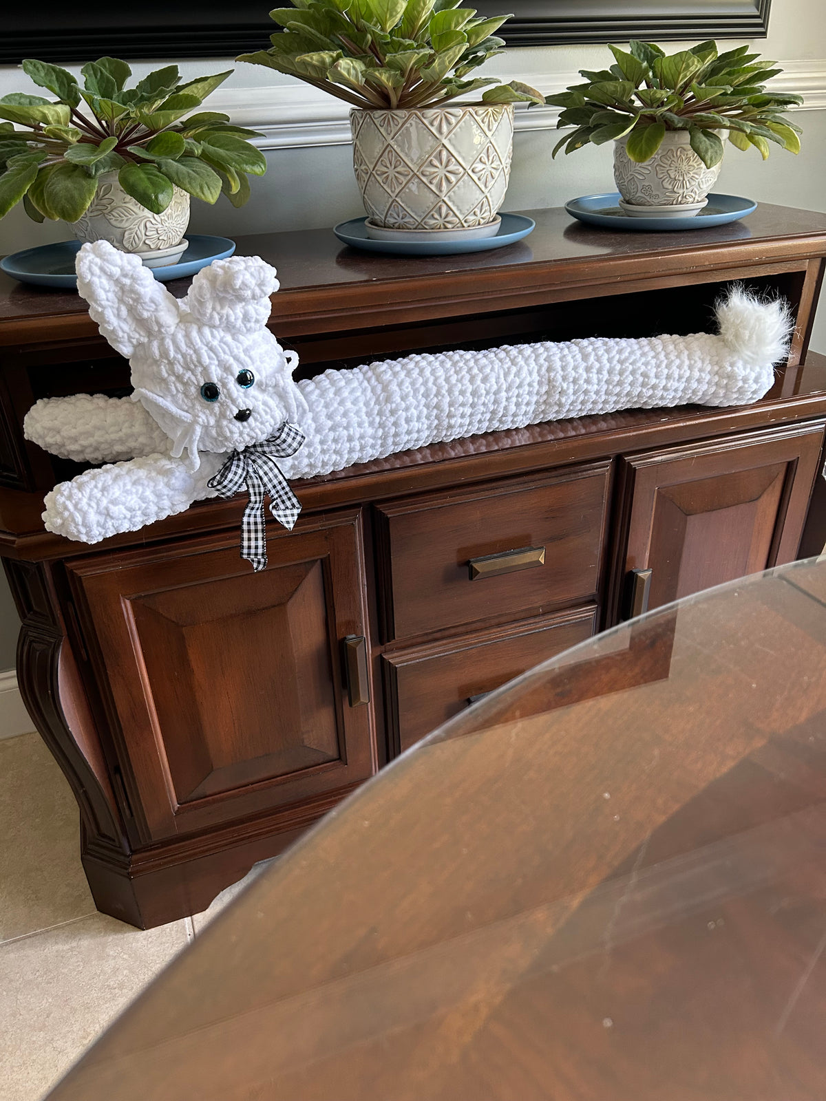 Snowball the Bunny Door Draft Stopper
