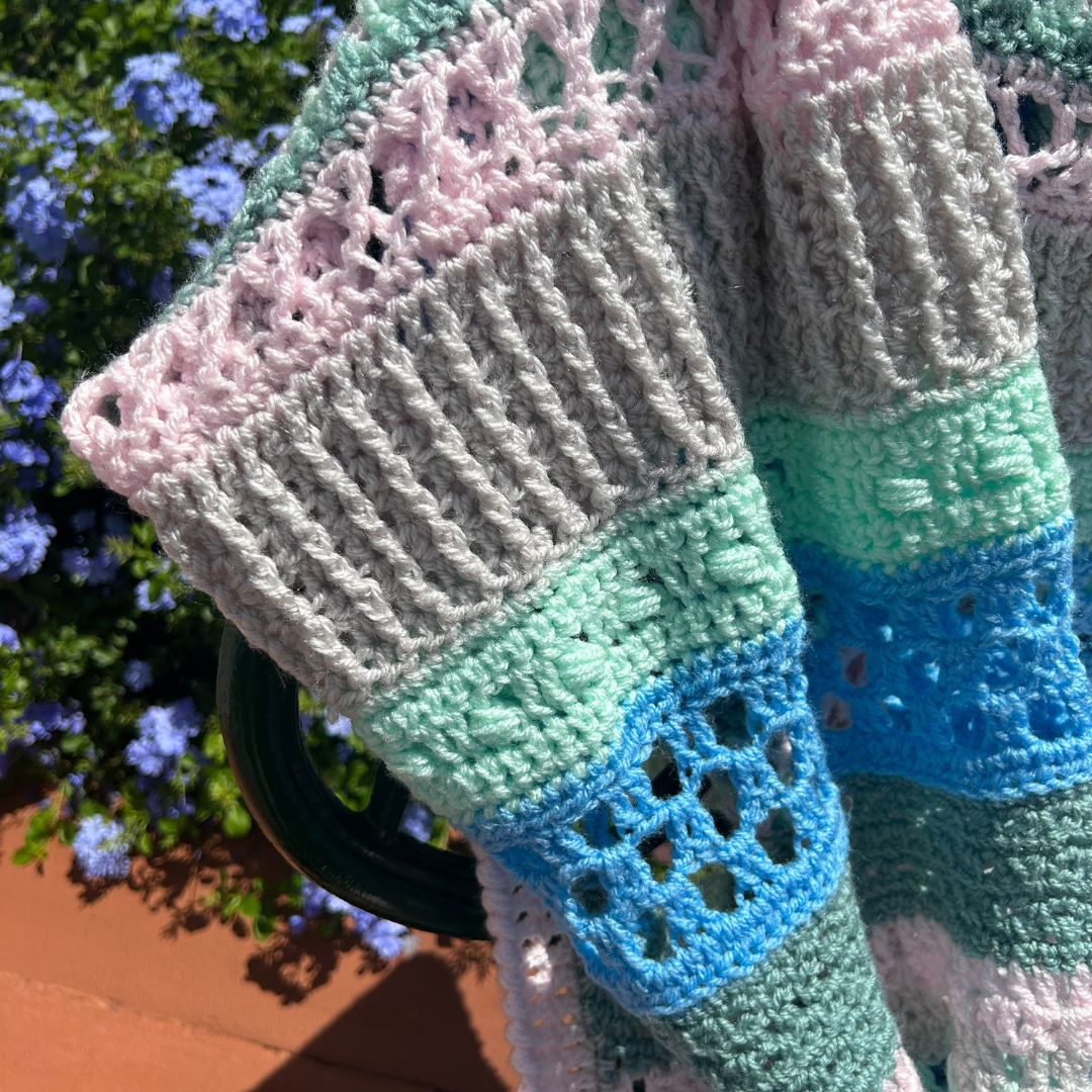 Vintage Charm:  Heirloom Sampler Stitch Throw Blanket