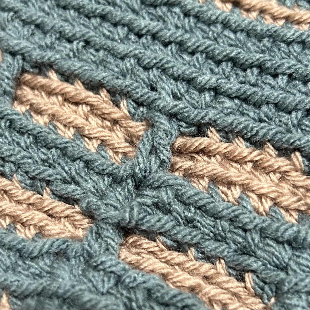 Handcrafted Green and Tan Tote Bag with Zippered Insert