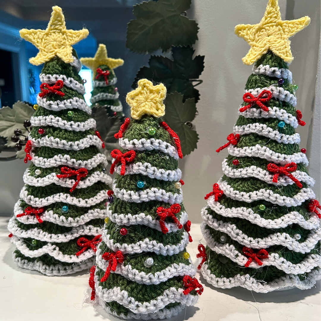 Miniature Crochet Christmas Tree Decoration - Large
