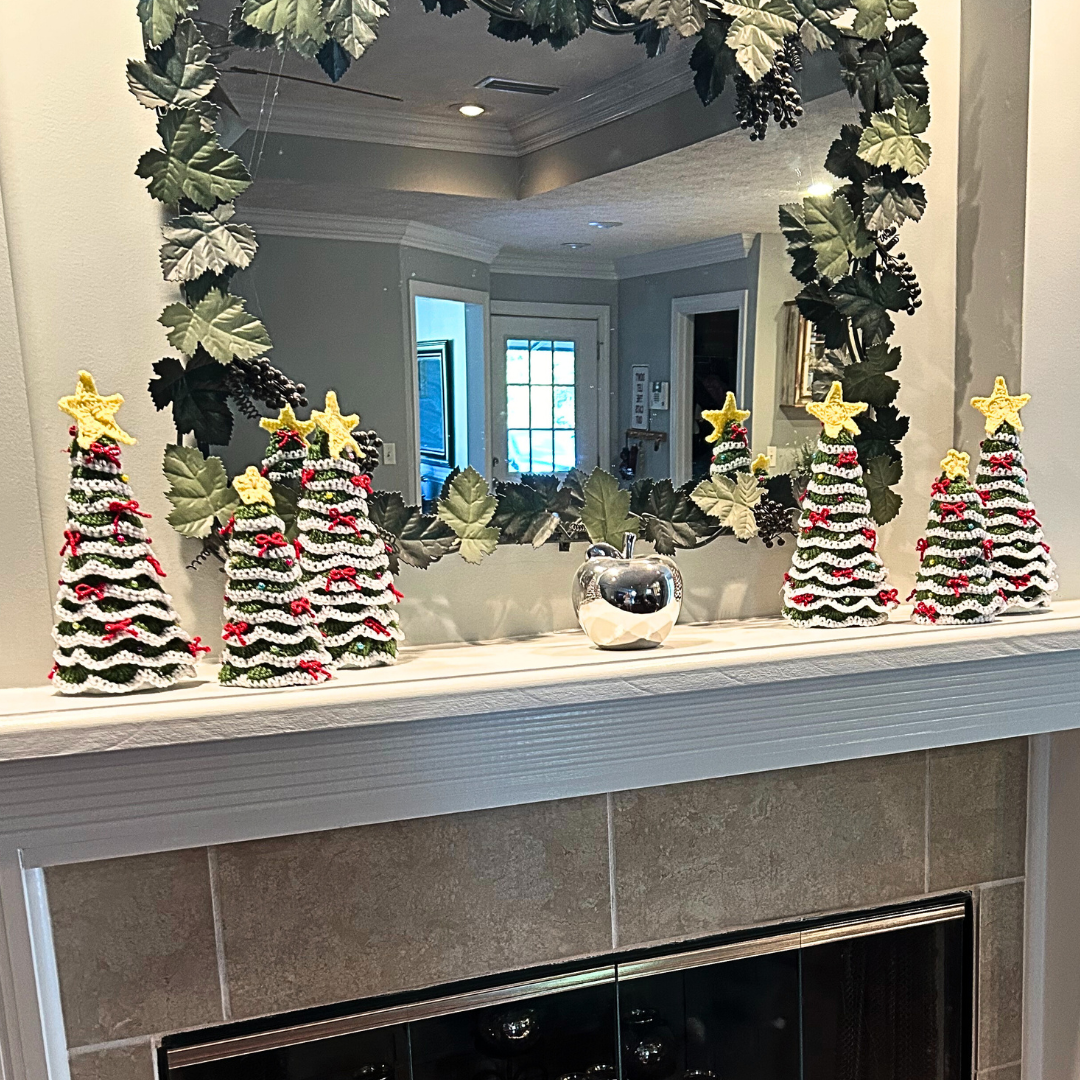 Miniature Crochet Christmas Tree Decoration - Large